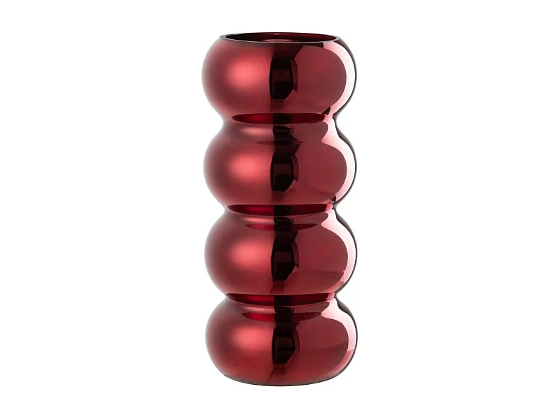 Jarrón de vidrio rojo 13.5x13.5x30 cm