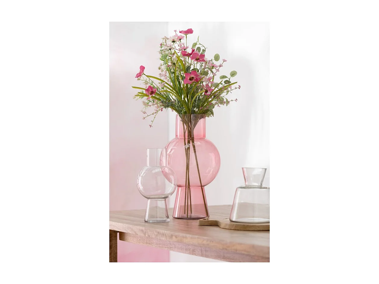 Jarrón bola de vidrio transparente 18x18x22 cm