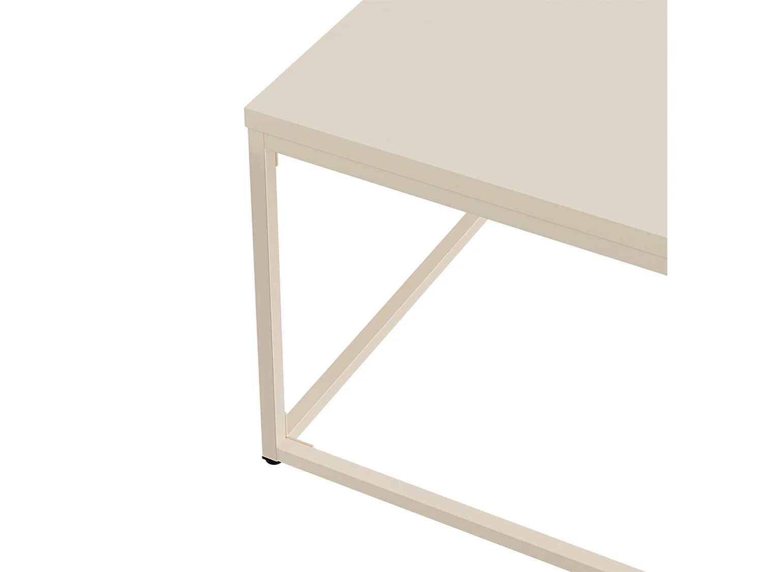 Table basse carrée moderne L90 cm écru