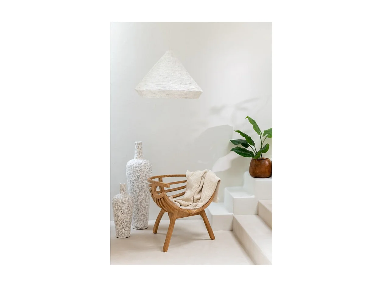 Jarrón de cemento blanco 25x25x60 cm