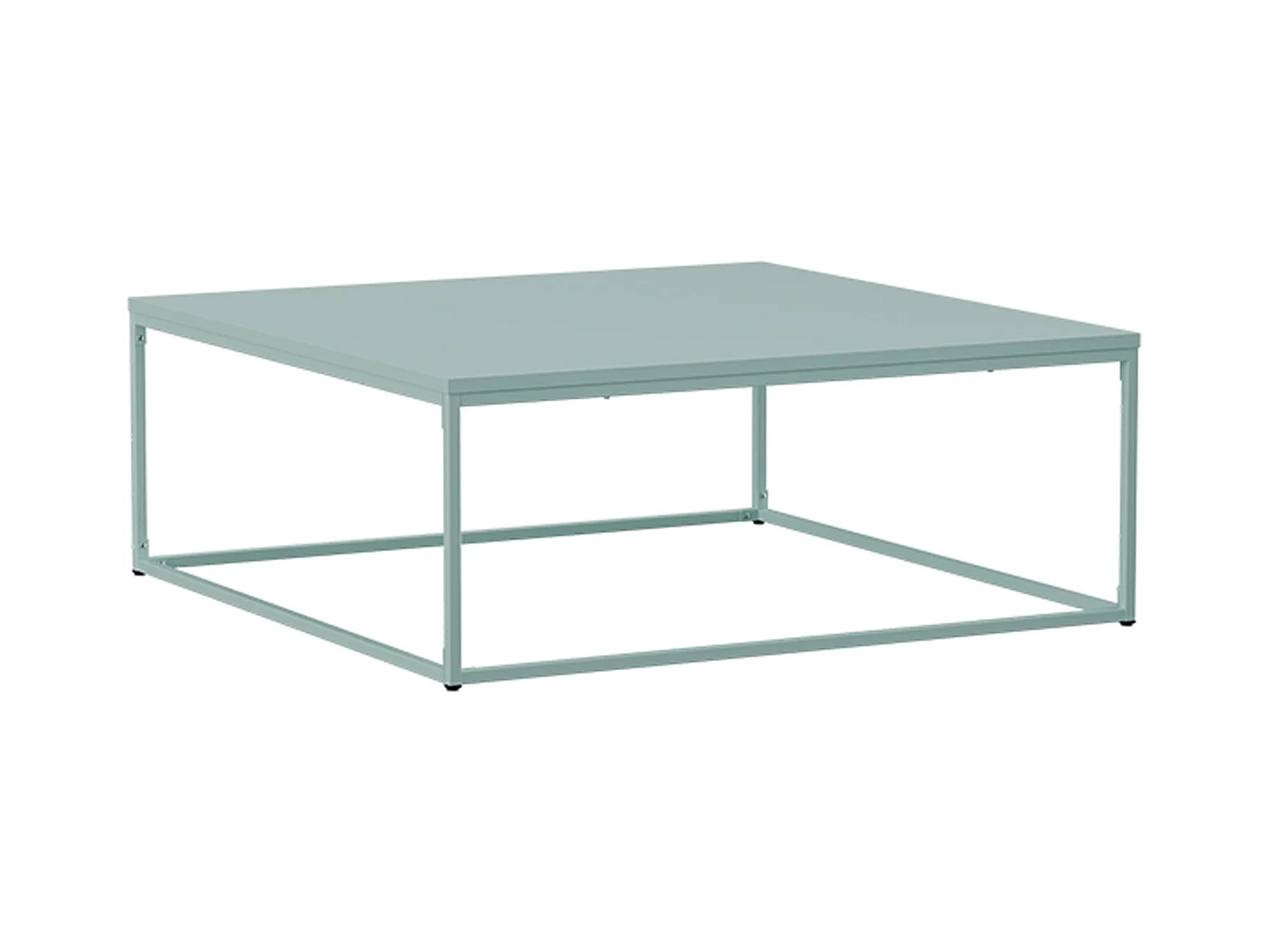 Table basse carrée moderne L90 cm vert sauge