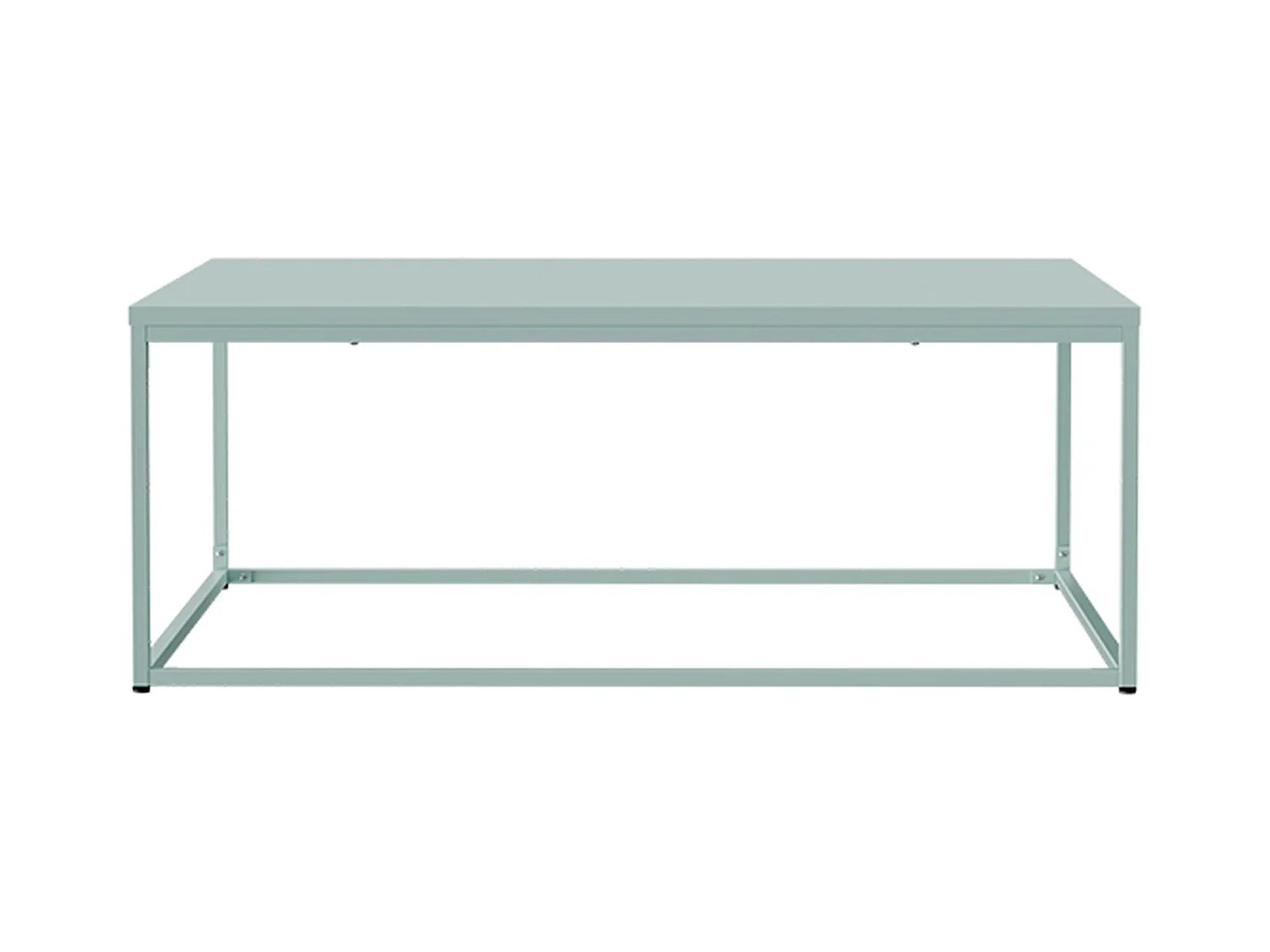 Table basse carrée moderne L90 cm vert sauge