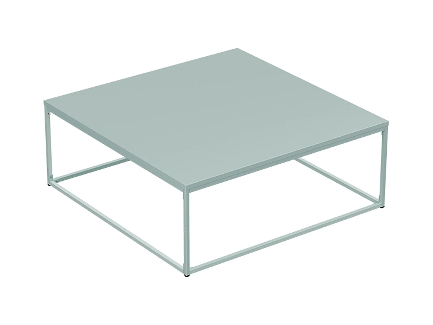 Table basse carrée moderne L90 cm vert sauge