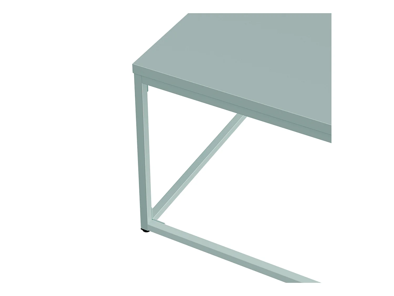 Table basse carrée moderne L90 cm vert sauge