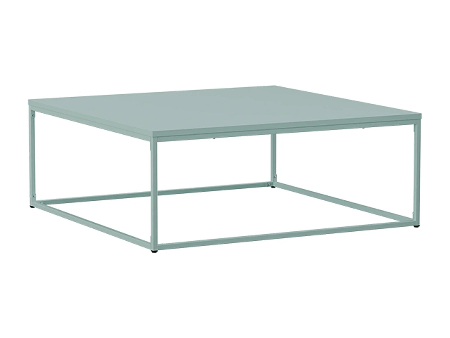 Table basse carrée moderne L90 cm vert sauge