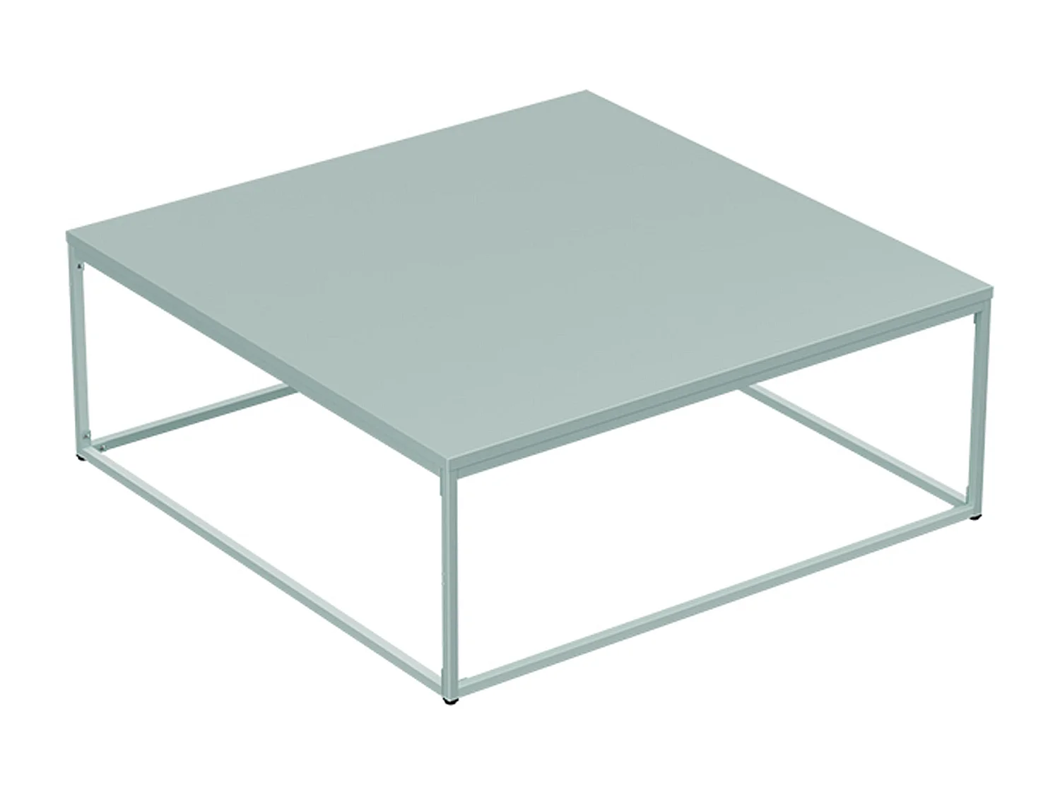 Table basse carrée moderne L90 cm vert sauge