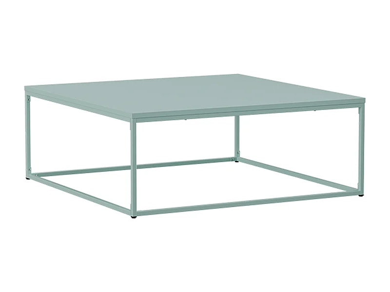 Table basse carrée moderne L90 cm vert sauge