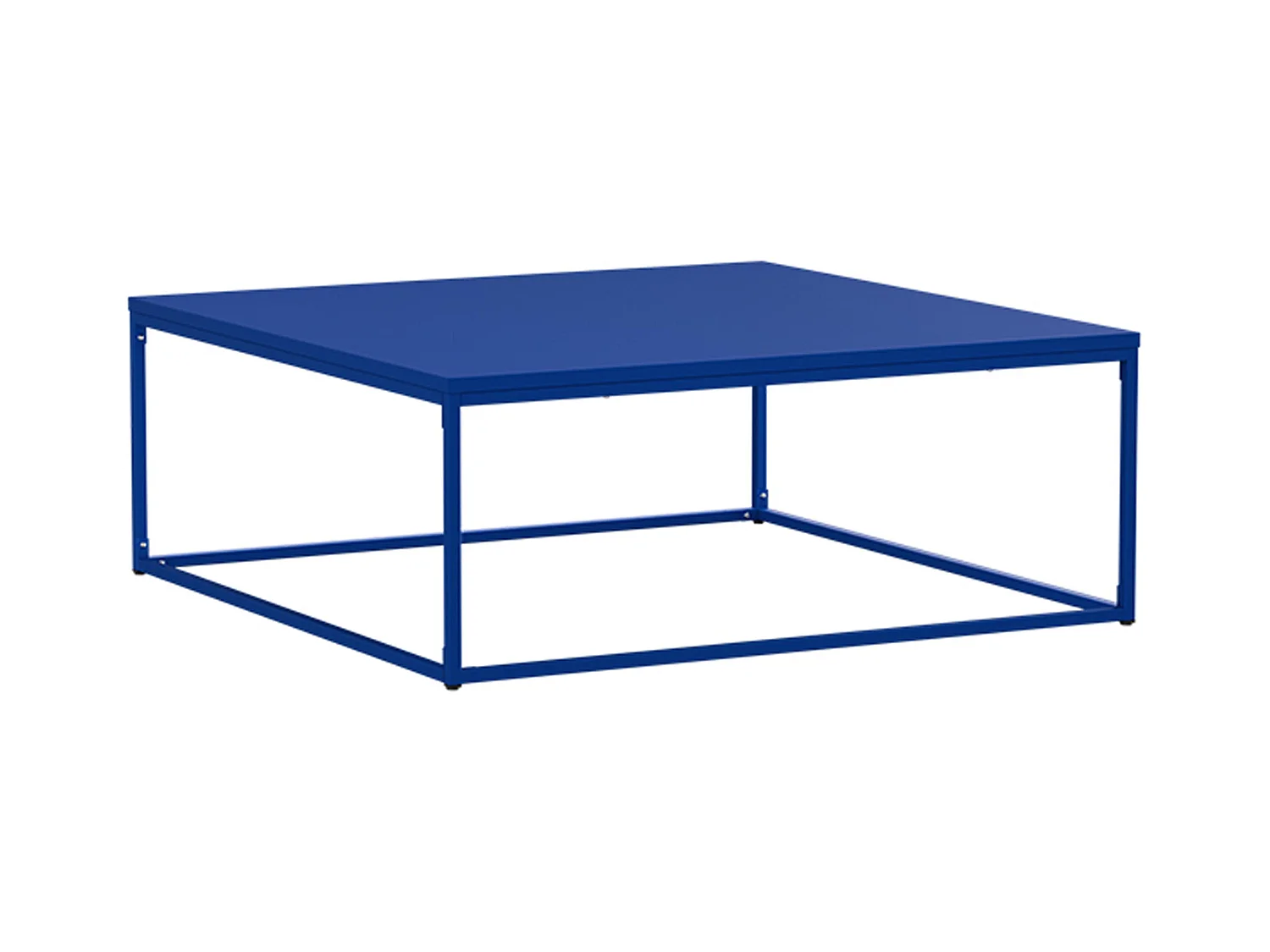 Table basse carrée moderne L90 cm bleu foncé