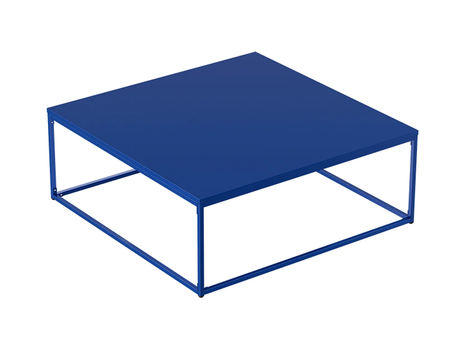 Table basse carrée moderne L90 cm bleu foncé