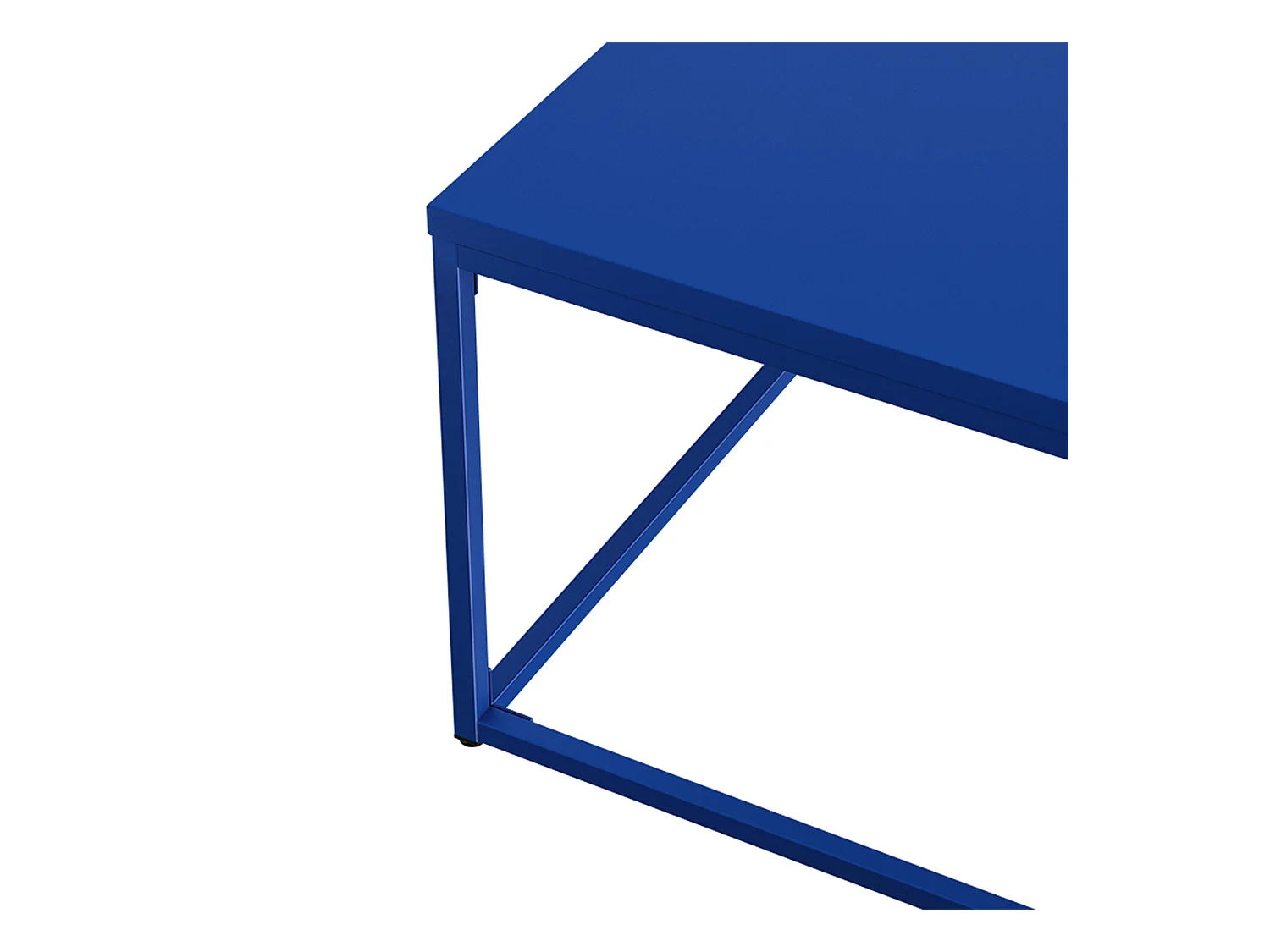 Table basse carrée moderne L90 cm bleu foncé