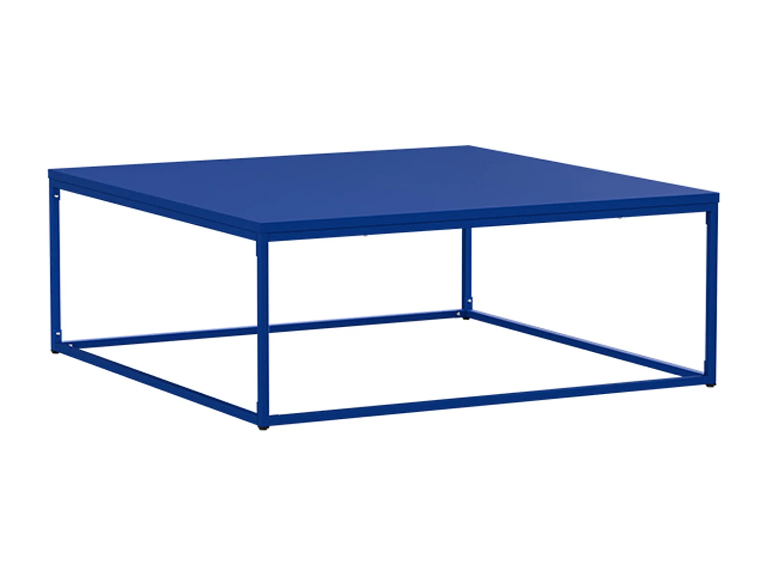 Table basse carrée moderne L90 cm bleu foncé