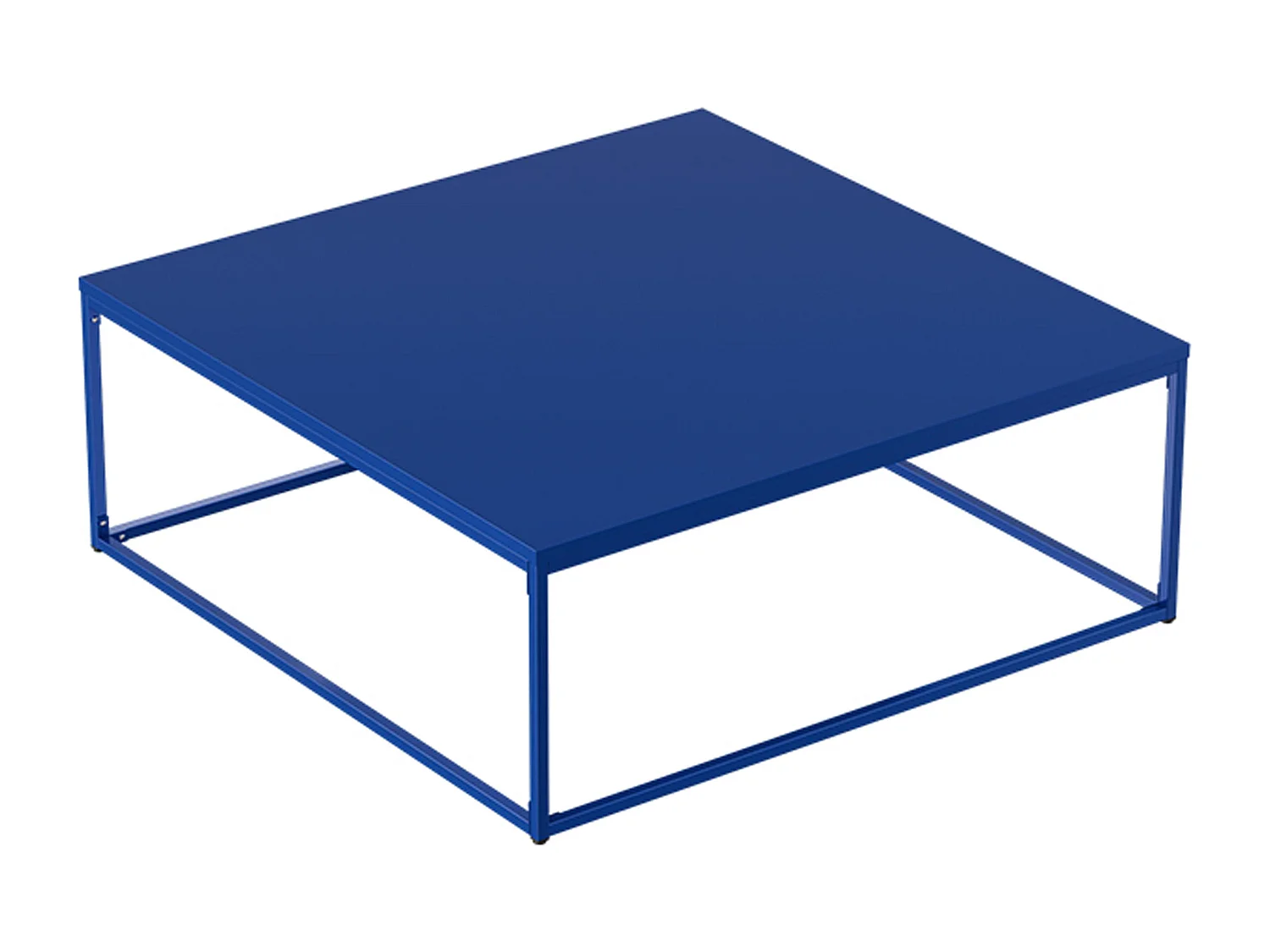 Table basse carrée moderne L90 cm bleu foncé