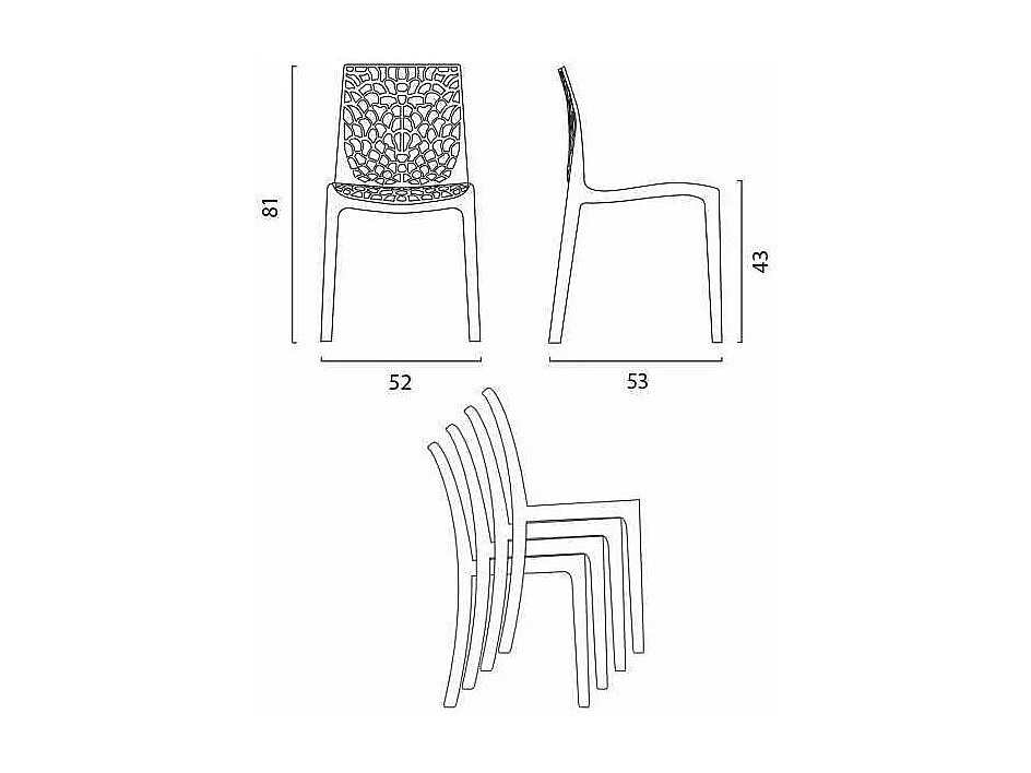 SET 2 SEDIE DESIGN Cucina Bar in Policarbonato Impilabili