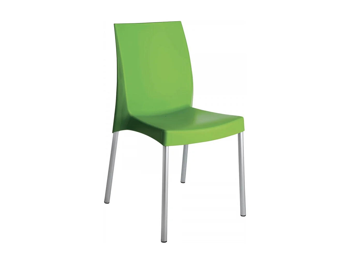 SET 2 SEDIE bar cucina in polipropilene e gambe alluminio anodizzato impilabile leggera