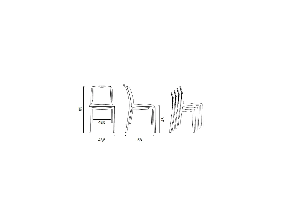 SET 4 SEDIE VELAIR - Novità 2025