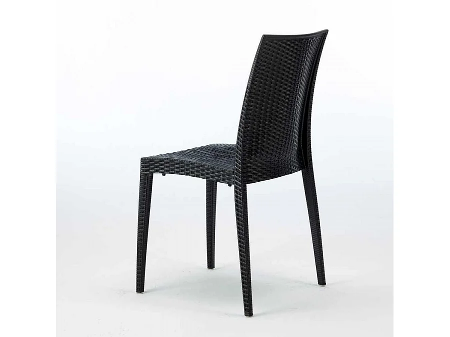 SET 2 SEDIE Poly rattan bar giardino gelateria impilabile