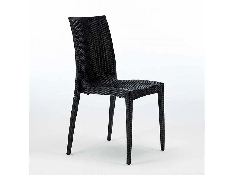 SET 2 SEDIE Poly rattan bar giardino gelateria impilabile