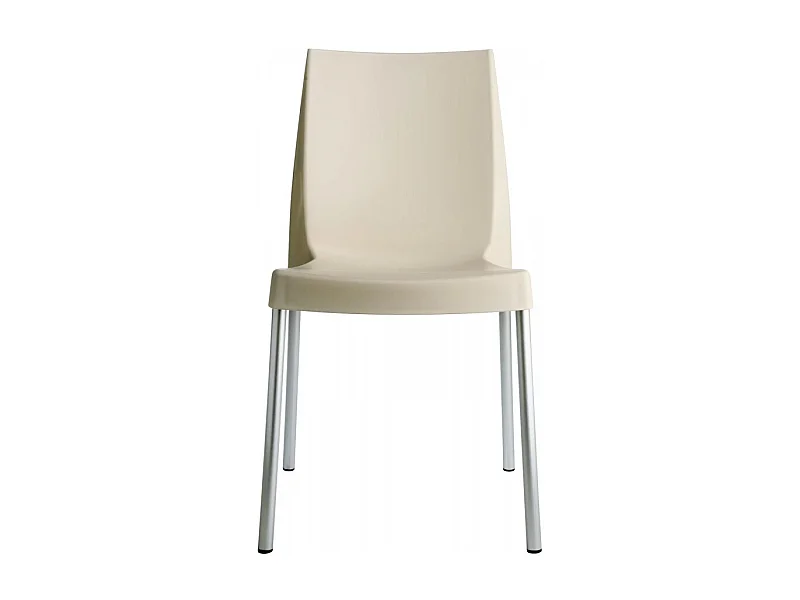 SET 2 SEDIE bar cucina in polipropilene e gambe alluminio anodizzato impilabile leggera