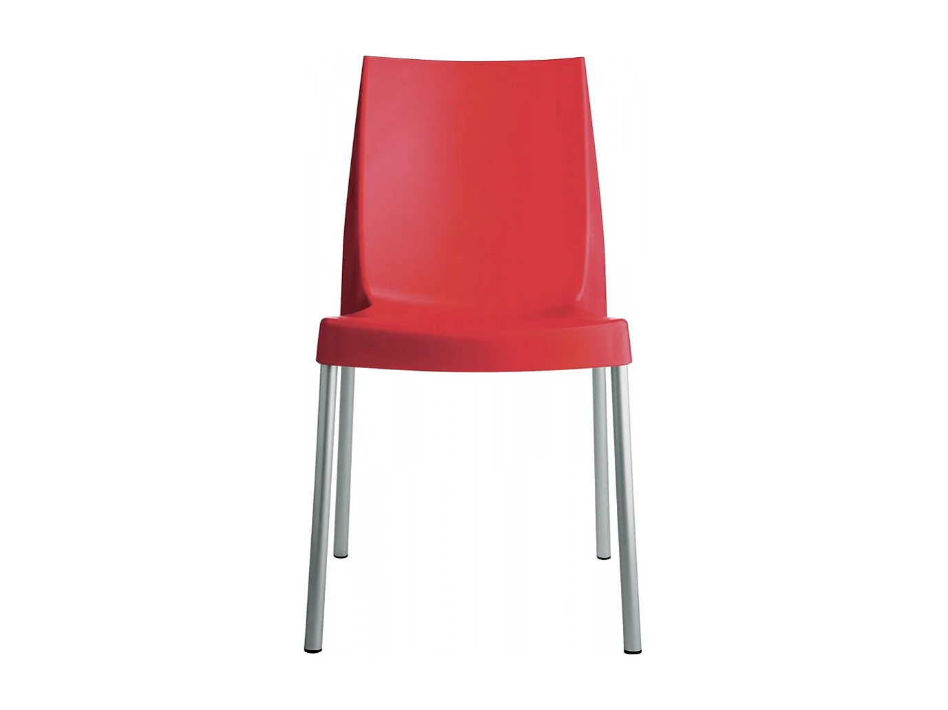 SET 2 SEDIE bar cucina in polipropilene e gambe alluminio anodizzato impilabile leggera