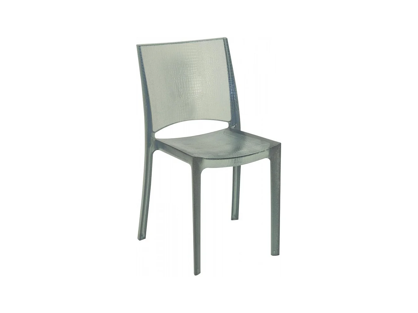 SET 2 SEDIE in Policarbonato Trasparente Con Finitura Pelle Di Coccodrillo