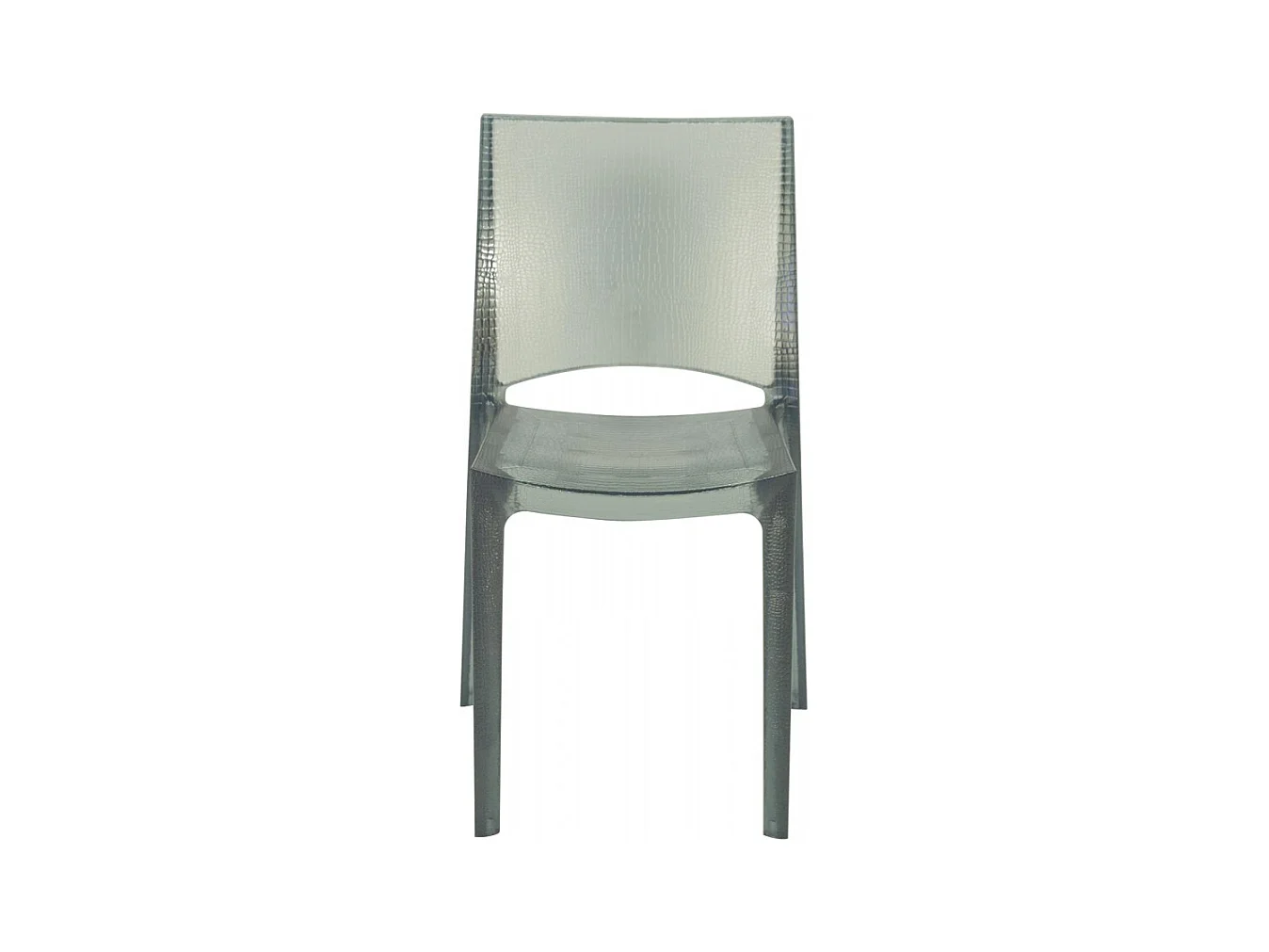 SET 2 SEDIE in Policarbonato Trasparente Con Finitura Pelle Di Coccodrillo