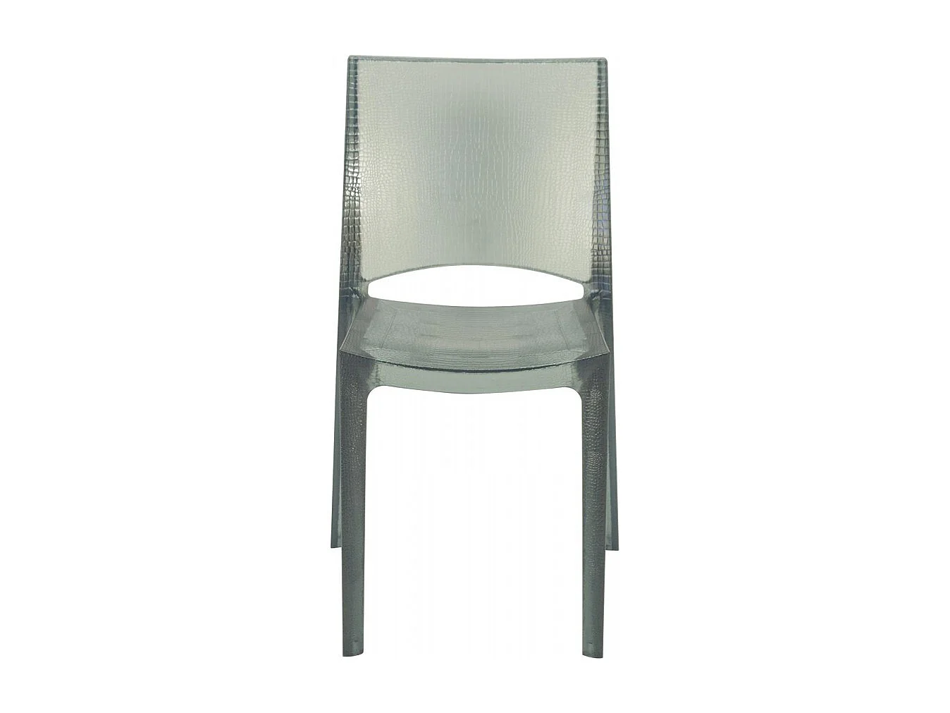 SET 2 SEDIE in Policarbonato Trasparente Con Finitura Pelle Di Coccodrillo