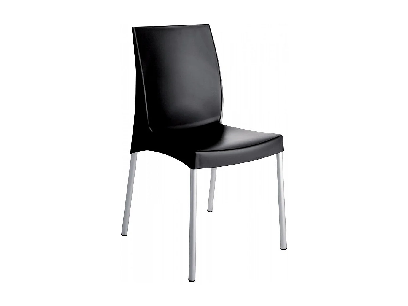 SET 2 SEDIE bar cucina in polipropilene e gambe alluminio anodizzato impilabile leggera