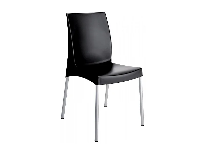 SET 2 SEDIE bar cucina in polipropilene e gambe alluminio anodizzato impilabile leggera