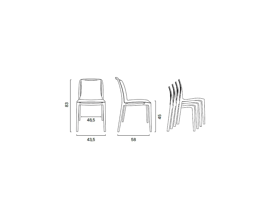 SET 6 SEDIE VELAIR - Novità 2025