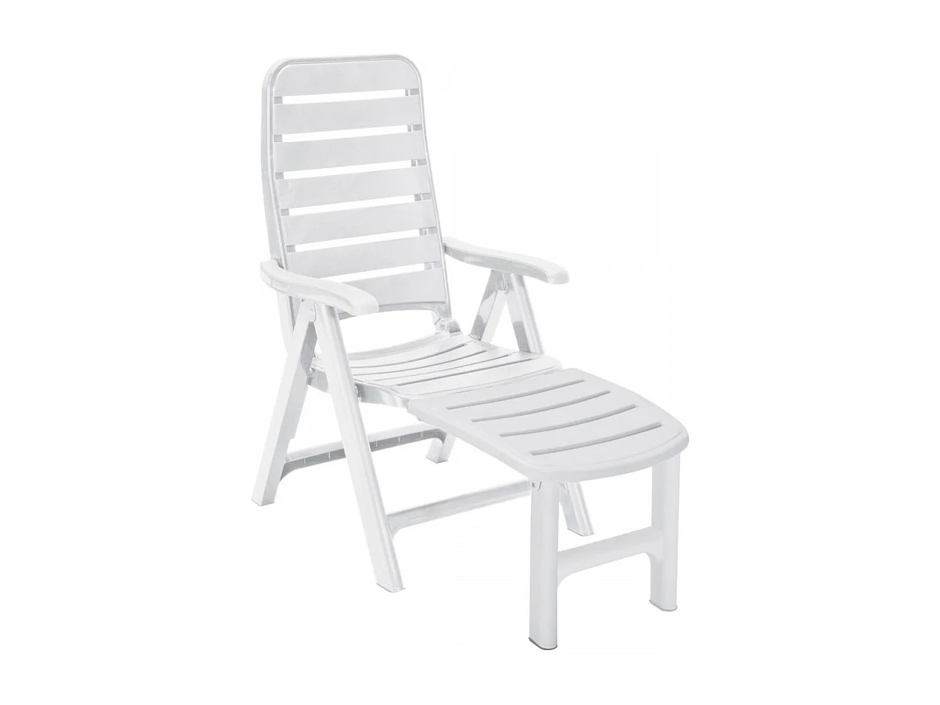 Poltrona/Sedia con poggiapiedi bianca