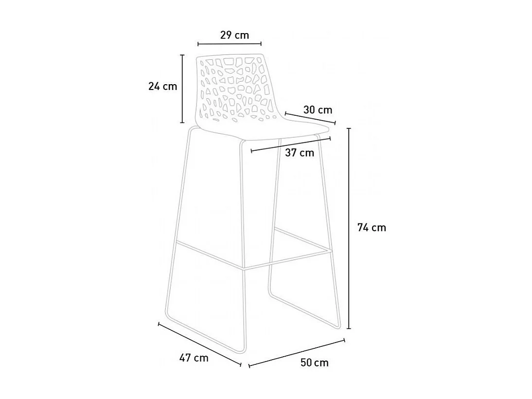 Tabouret de bar de cuisine Grand Soleil 74 cm design Spider Slitta - Marron