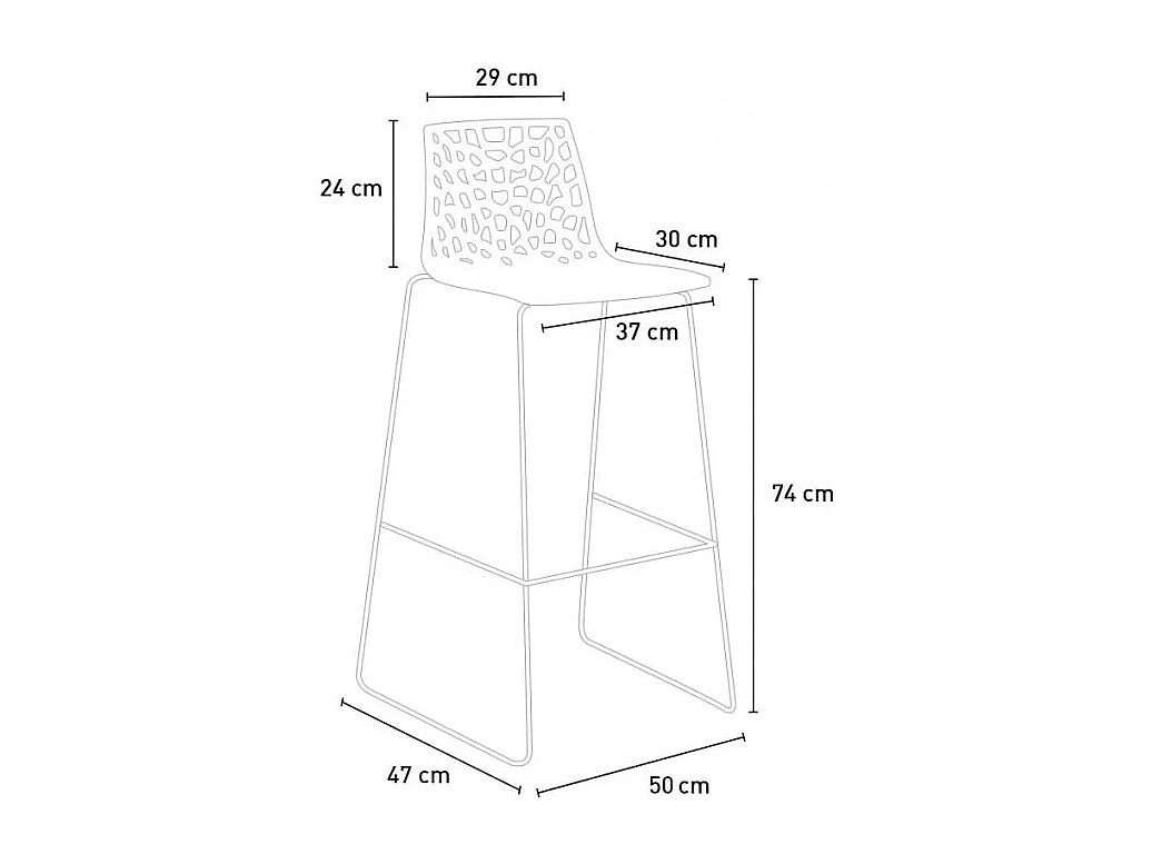 Tabouret de bar de cuisine Grand Soleil 74 cm design Spider Slitta - Marron