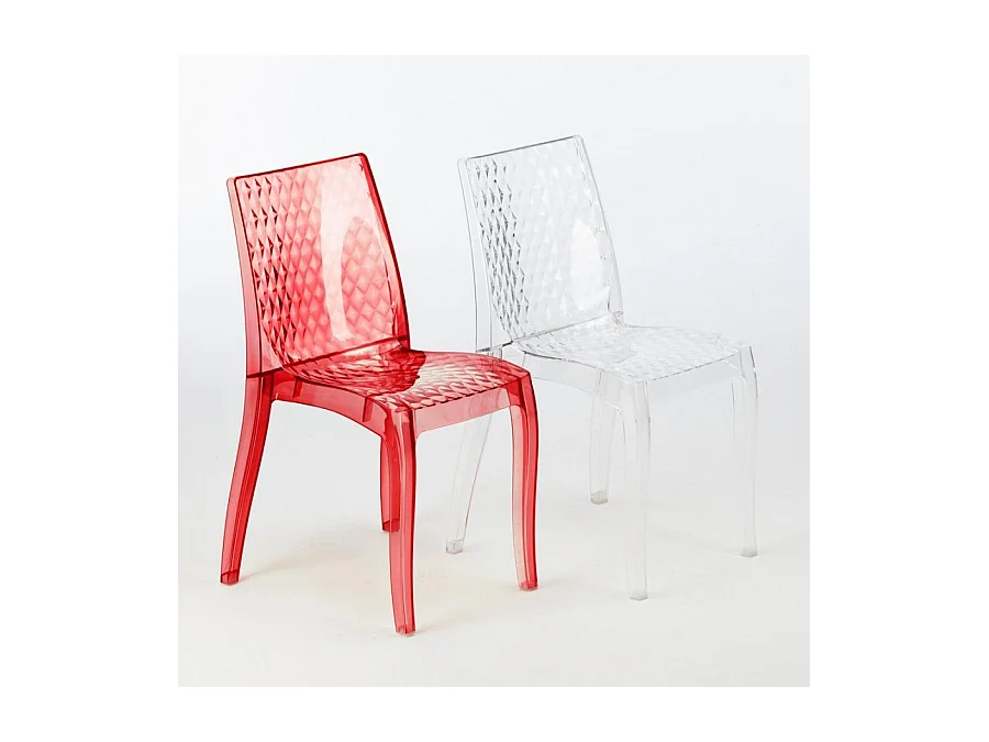 SET 2 SEDIE cucina e bar policarbonato trasparente impilabile