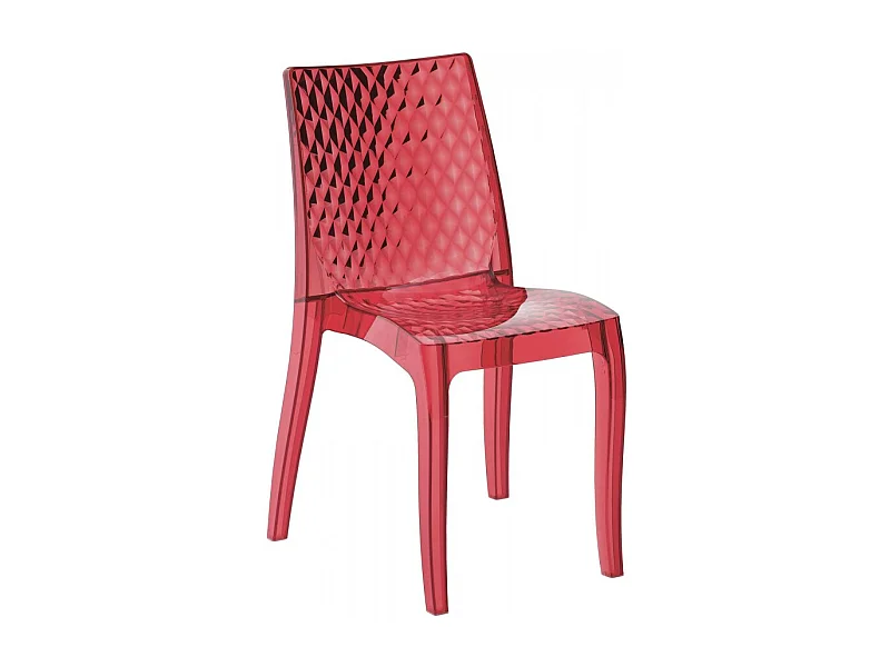 Silla cocina y bar policarbonato transparente apilable Hypnotic Grand Soleil - Rojo Transparente