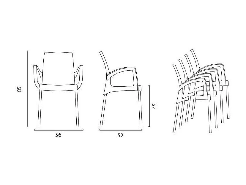 SET 2 POLTRONE Impilabili arancio Con Gambe In Alluminio