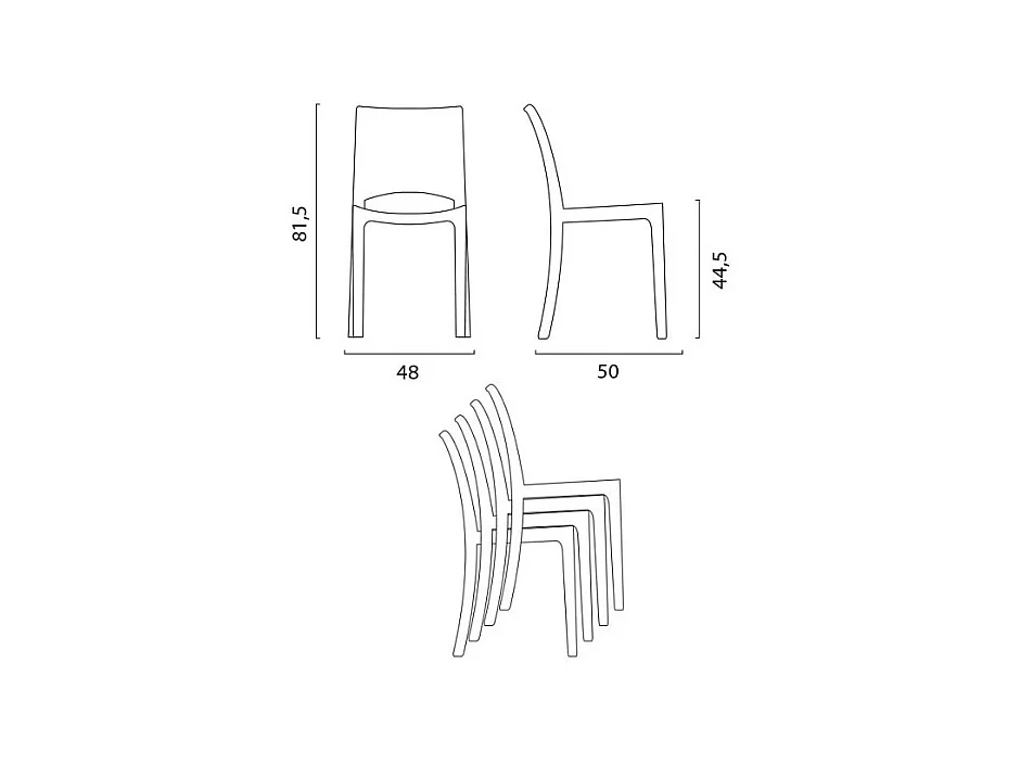 SET 2 SEDIE trasparenti per cucina bar e ristorante impilabili