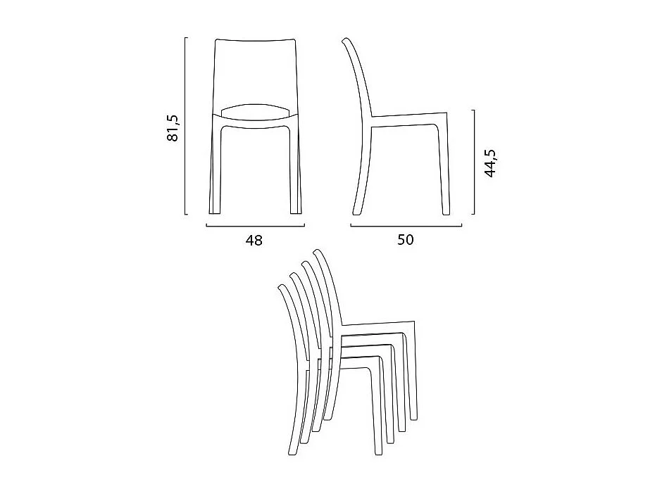 SET 2 SEDIE trasparenti per cucina bar e ristorante impilabili