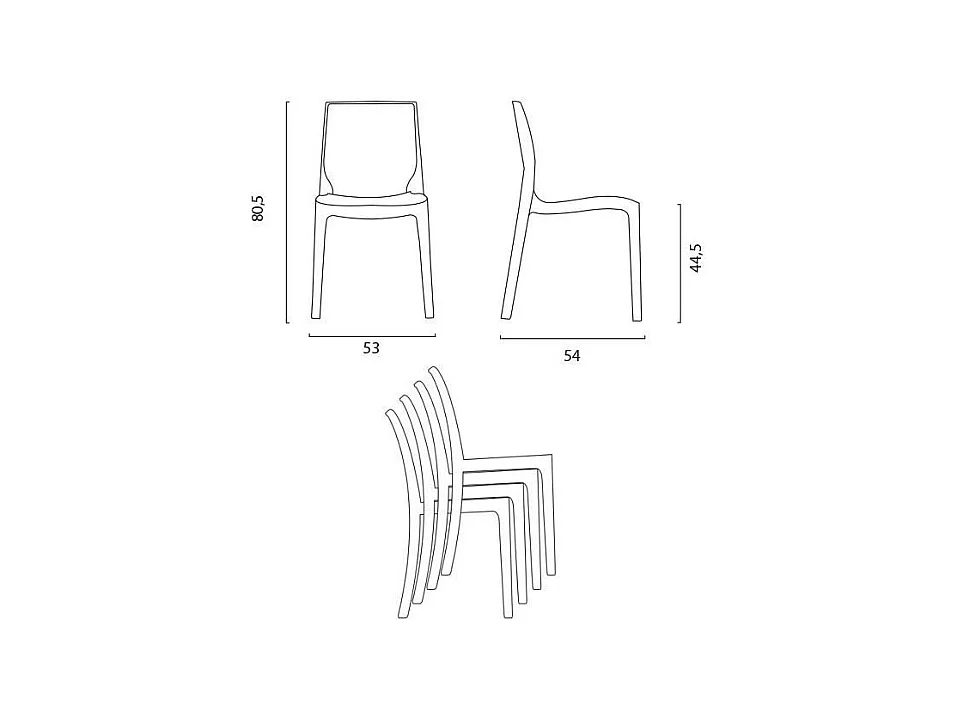 SET 2 SEDIE lucide per cucina e bar in policarbonato impilabile