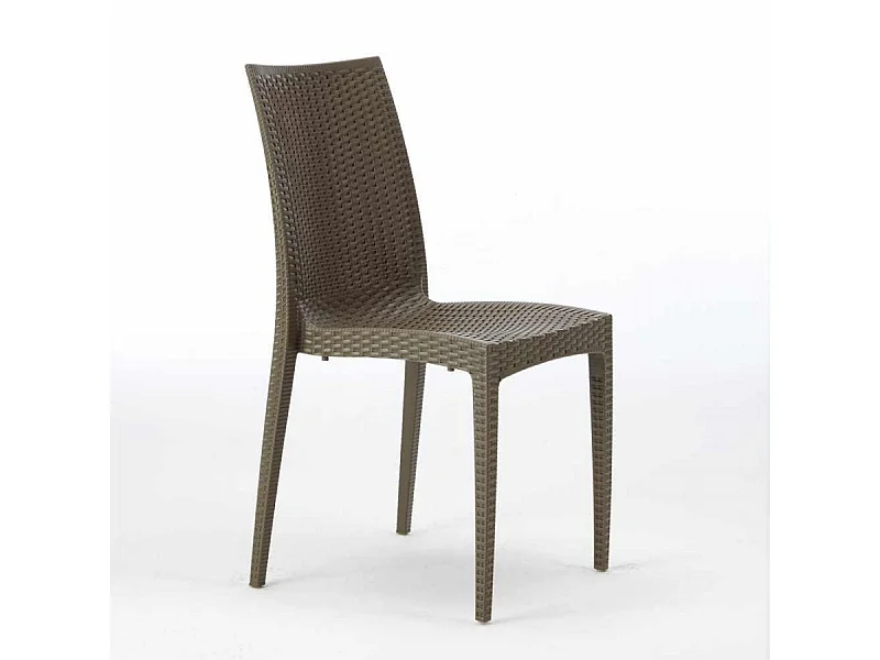 SET 2 SEDIE Poly rattan bar giardino gelateria impilabile