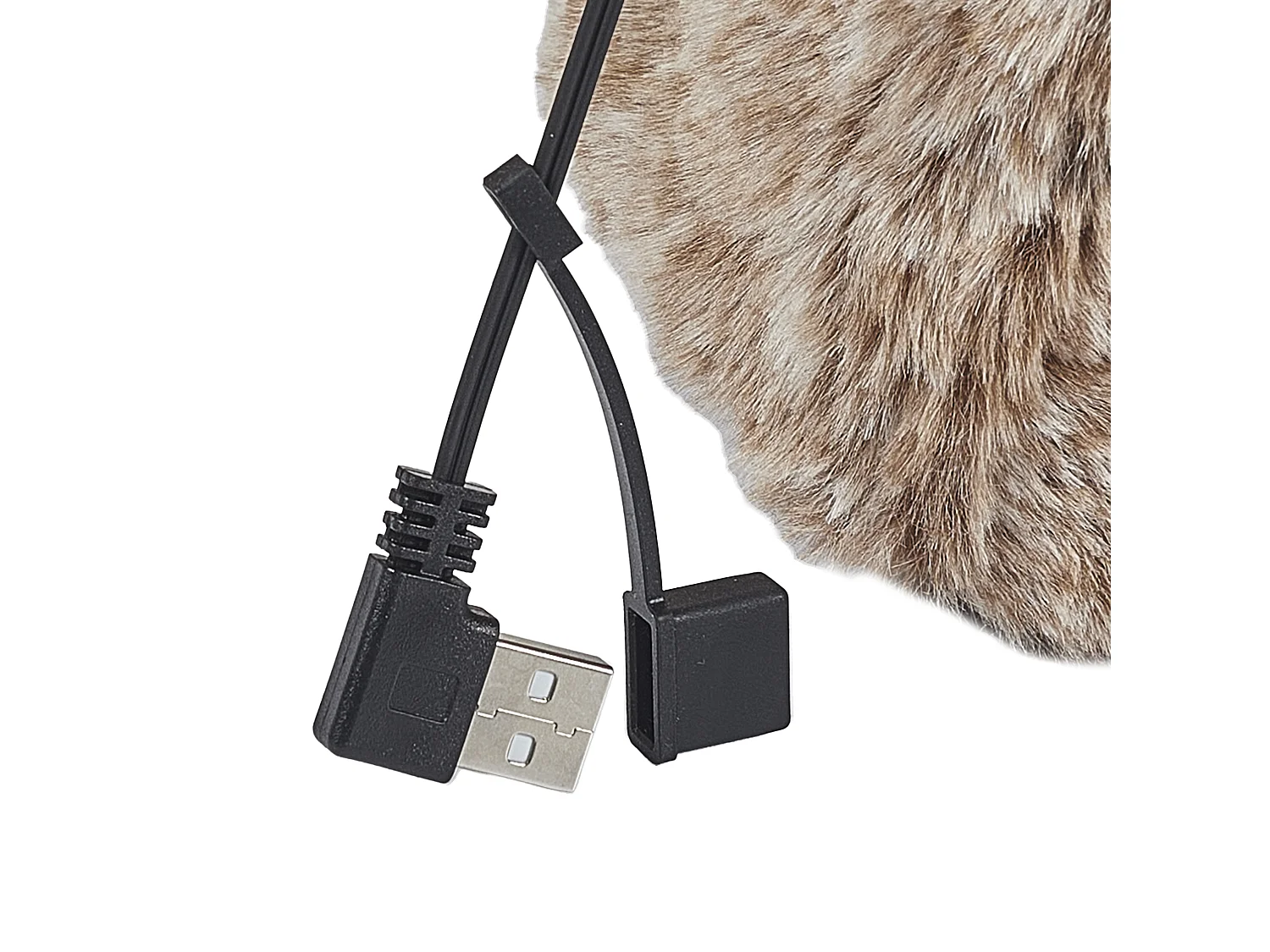 Chaussons Chauffants USB en Fausse Fourrure Gris - 3 Niveaux de Chaleur