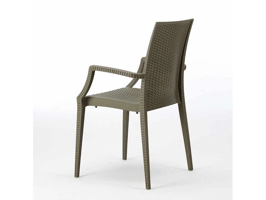 SET 2 POLTRONE da giardino impilabile effetto rattan