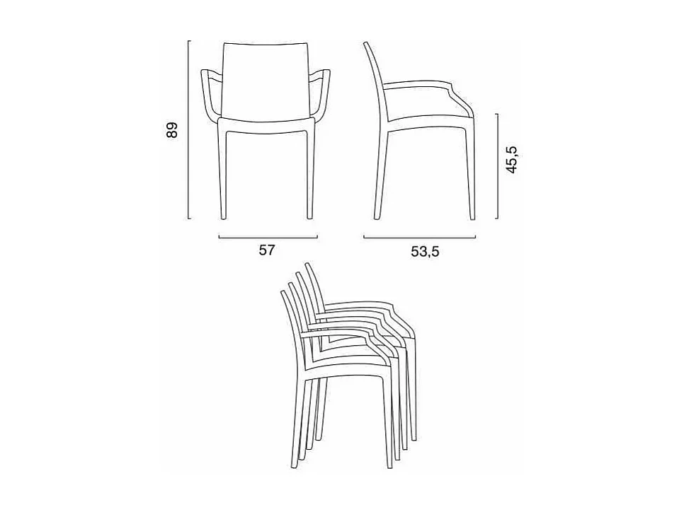 SET 2 POLTRONE da giardino impilabile effetto rattan