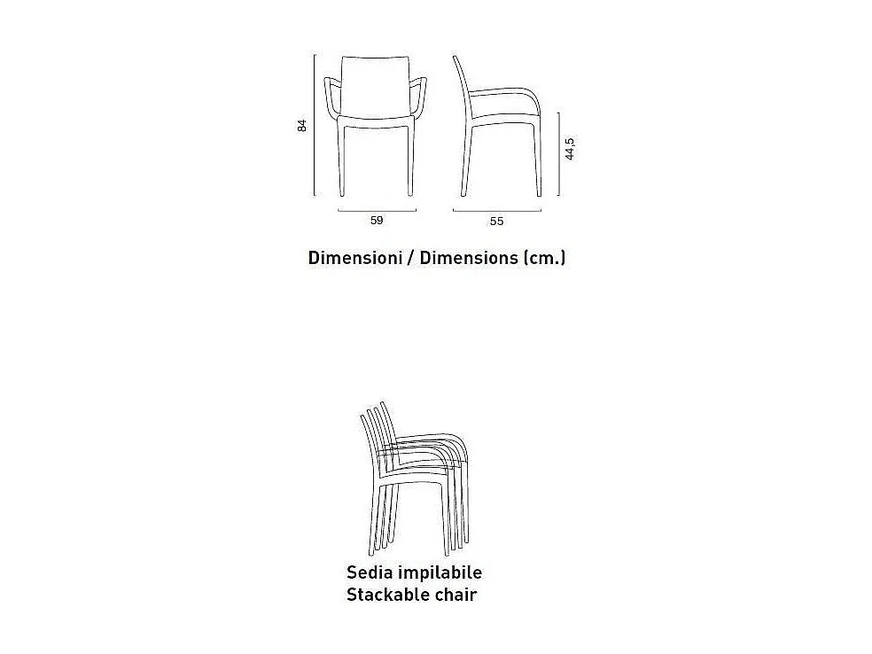 18 Silla de comedor con reposabrazos BOHÈME ARM Hostelería Grand Soleil