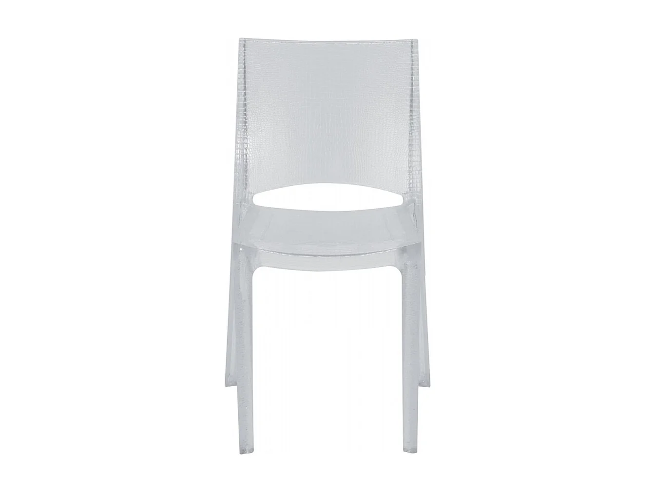 SET 2 SEDIE in Policarbonato Trasparente Con Finitura Pelle Di Coccodrillo