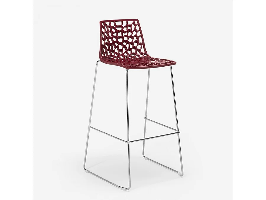Tabouret de bar de cuisine Grand Soleil 74 cm design Spider Slitta - Bordeaux