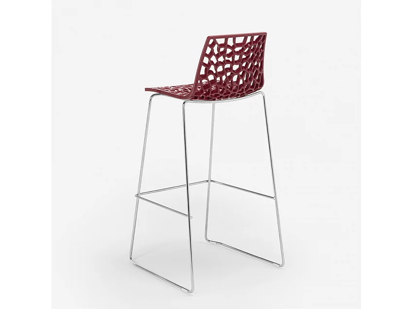 Tabouret de bar de cuisine Grand Soleil 74 cm design Spider Slitta - Bordeaux