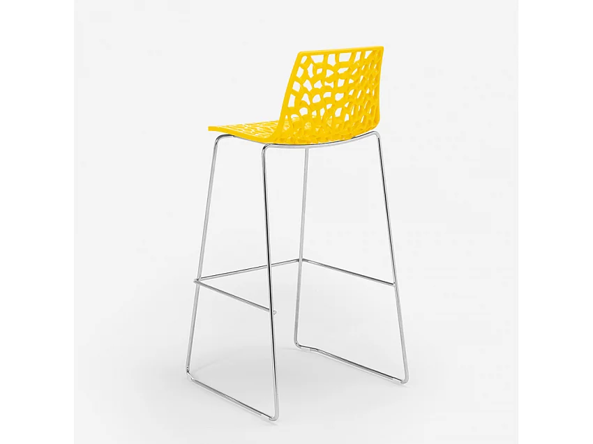 Tabouret de bar de cuisine Grand Soleil 74 cm design Spider Slitta - Jaune