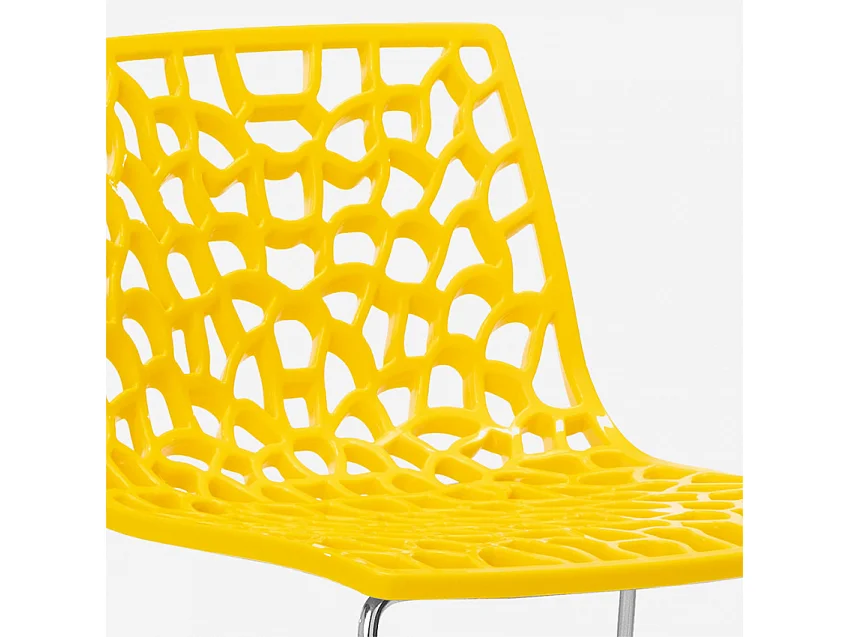 Tabouret de bar de cuisine Grand Soleil 74 cm design Spider Slitta - Jaune