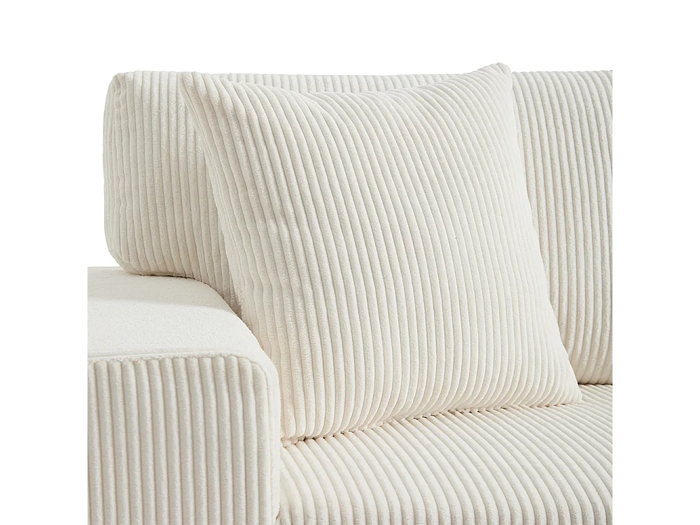 Canapé d'angle convertible en L avec ports de recharge USB et coussins, avec étagères de rangement latérales, beige