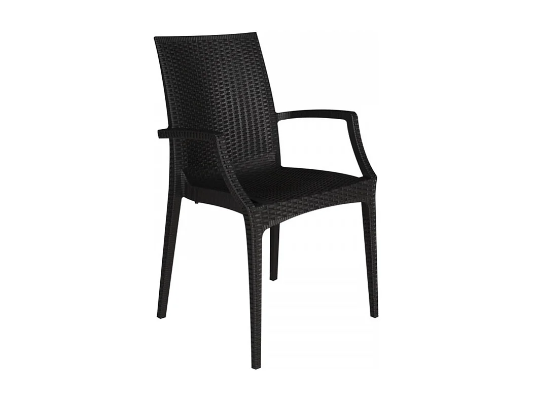 SET 2 POLTRONE da giardino impilabile effetto rattan